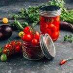 mini veggie harvest and cherry tomato preserves