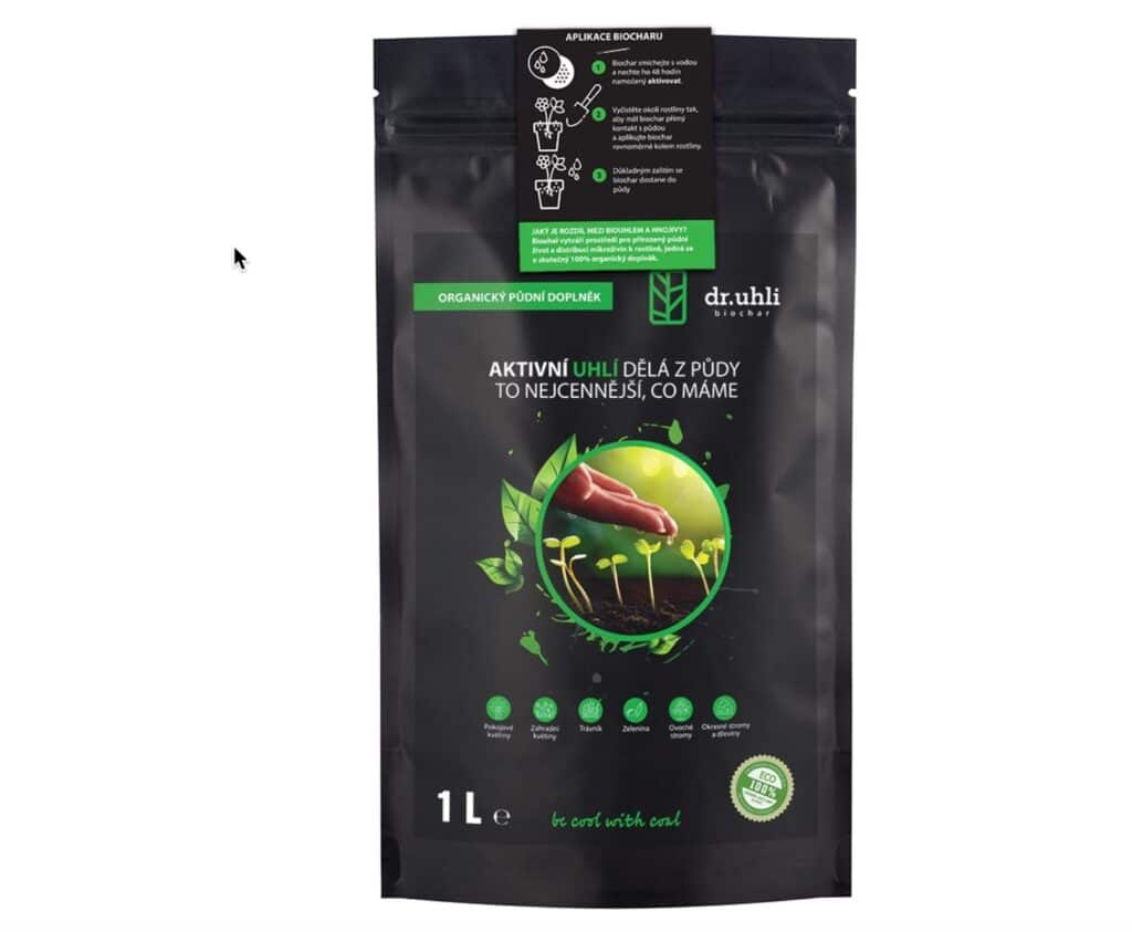 Biochar 1 l, aktivní uhlí k rostlinám