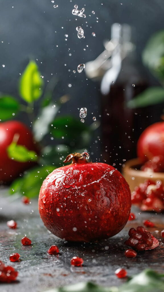 granátové jablko - sytě červené při dešti