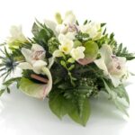 flower arrangement with lilys freesia
