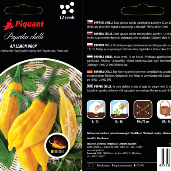 Chilli paprička Aji Lemon Drop – žluté plody s citronovou chutí