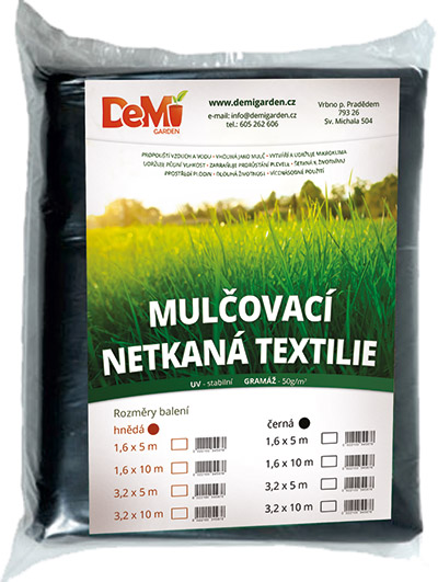 Netkaná textilie JUTA - černá 1,6x5m 50g/m2