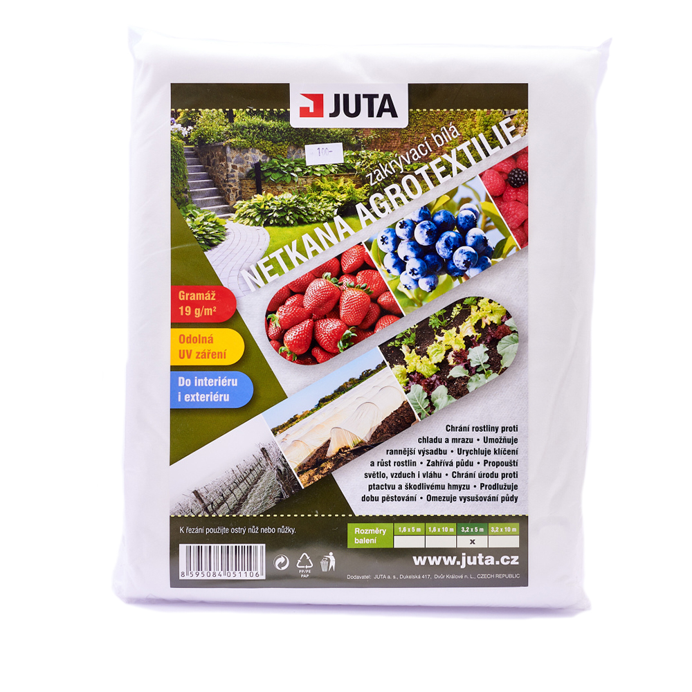 Netkaná textilie JUTA - bílá 3,2x5m 19g/m2