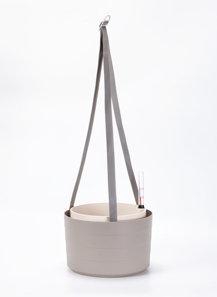 Samozavlažovací závěsná žardina Berberis 26 cm trojzávěs - taupe/slonová kost