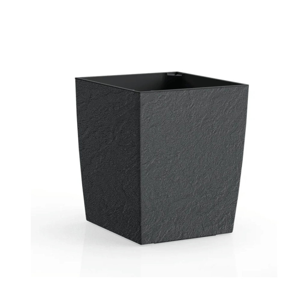 Květináč ELIOT STONE 30x30x30 s vložkou nízký antracit
