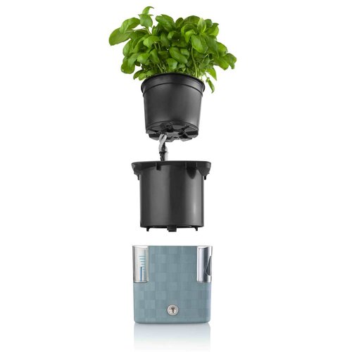 Plastkon Chytrý květináč na bylinky Cobble 14 cm ocelově modrá