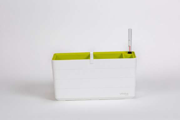 Samozavlažovací truhlík PLASTIA BERBERIS 40 cm bílá + zelená