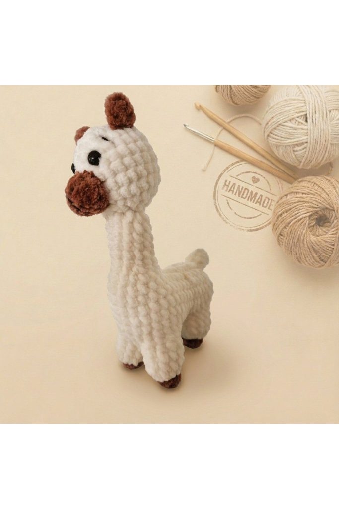 Háčkovaná plyšová lama 20 cm