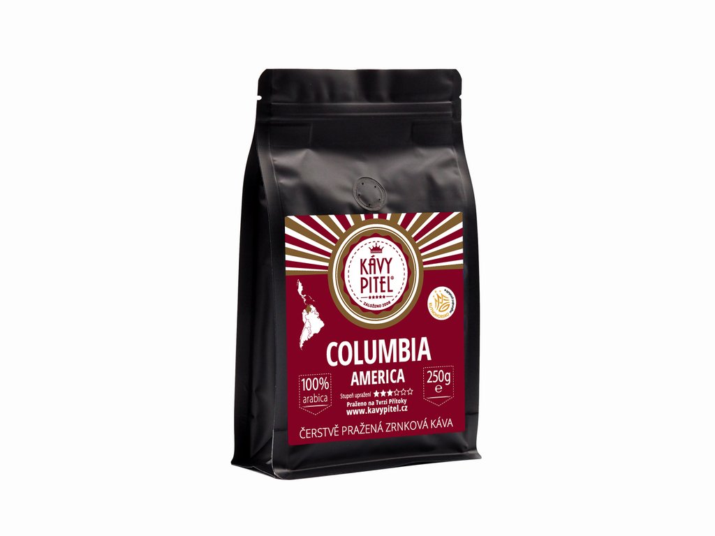 Columbia Kávy pitel - výběrová zrnková káva (250g)