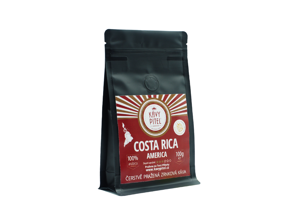 Costa Rica Kávy pitel - výběrová zrnková káva (100g)