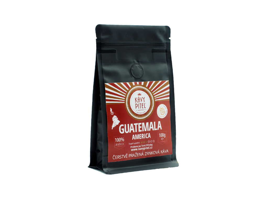 Guatemala Kávy pitel - výběrová zrnková káva (100g)