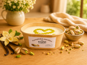 Farmářská zmrzlina – vanilka s pistáciovým pohlazením – 80g