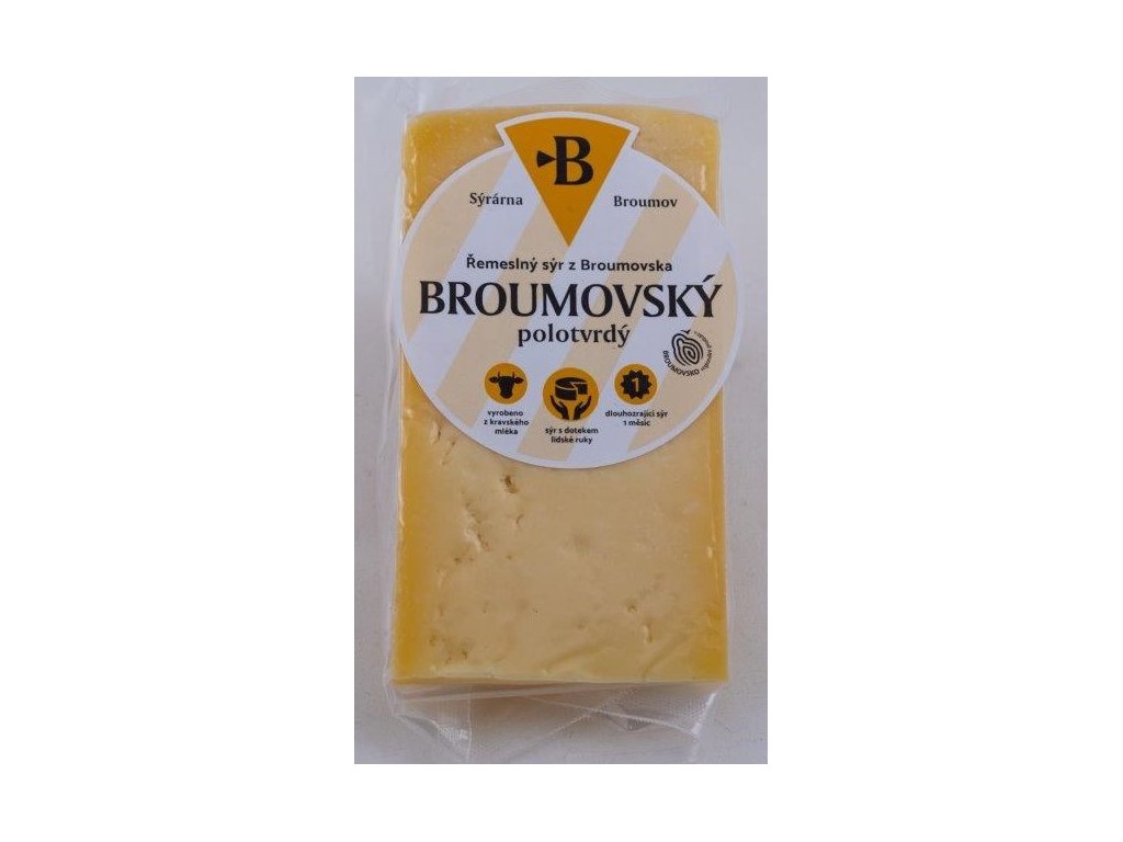 Řemeslný broumovský polotvrdý sýr 1 měsíční