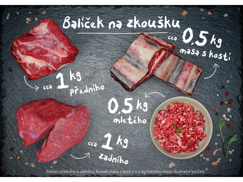 Balíček masa na zkoušku