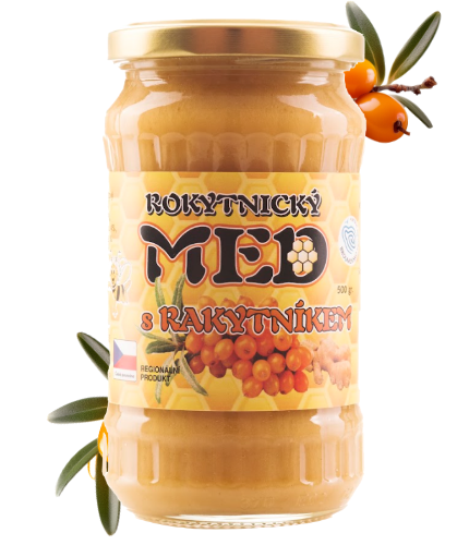 Rokytnický med s rakytníkem a zázvorem 500 g