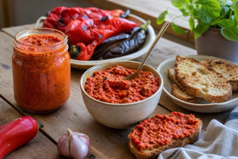 Domácí ajvar z pečených paprik a lilku
