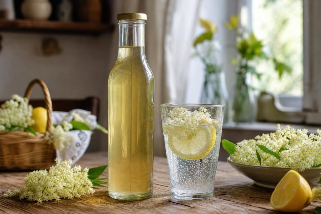 Bezový sirup z květů černého bezu 1 Bezový sirup z květů černého bezu