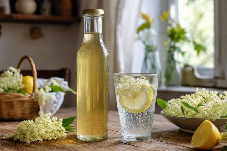 Bezový sirup z květů černého bezu