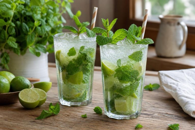 Nealkoholické mojito s čerstvou mátou