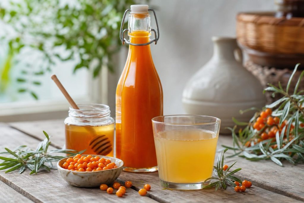 Rakytníkový sirup s medem 1 Rakytníkový sirup s medem