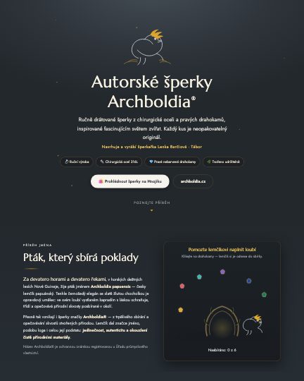 Náhled prezentace Autorské šperky Archboldia