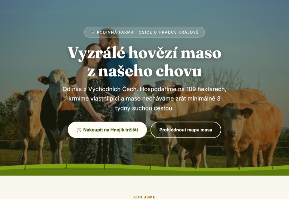 Vyzrálé hovězí maso z Našeho hospodářství Osice